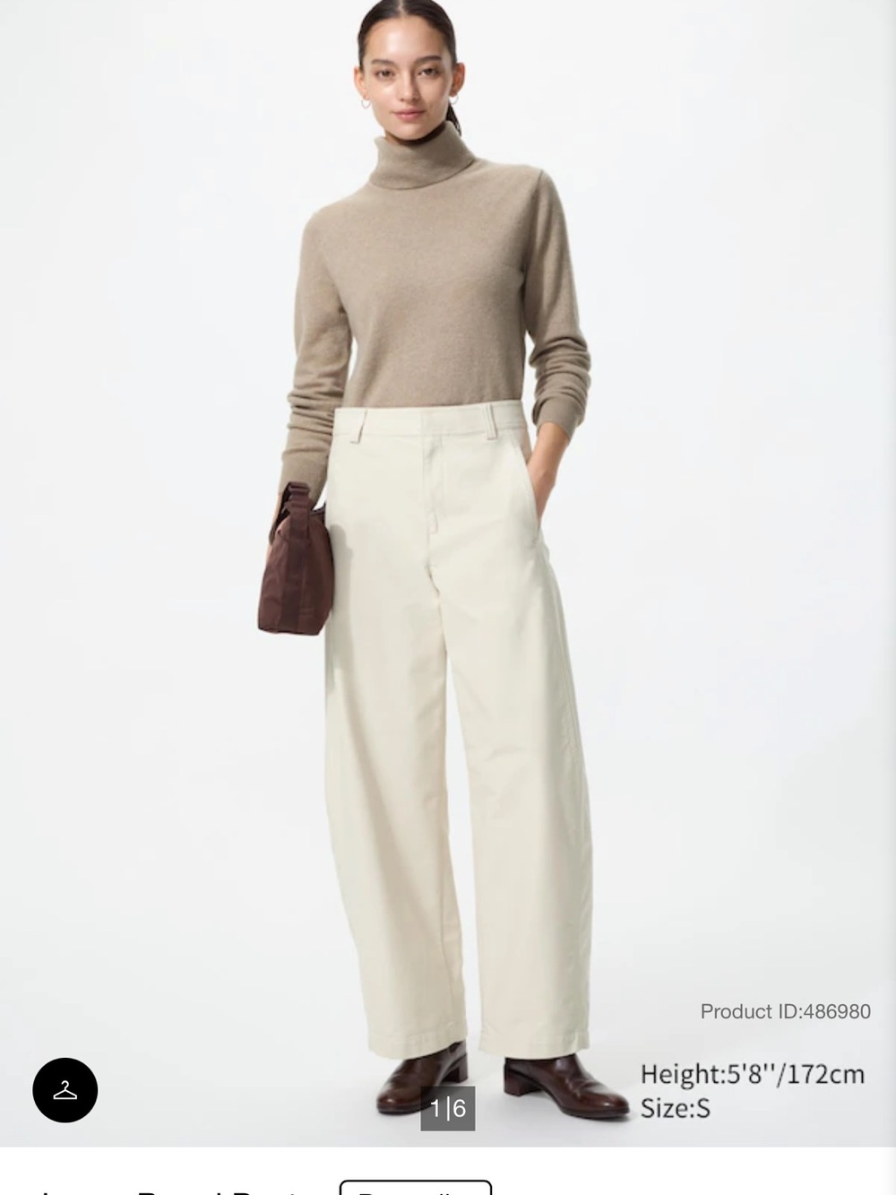 Uniqlo Ivory Barrel Pants